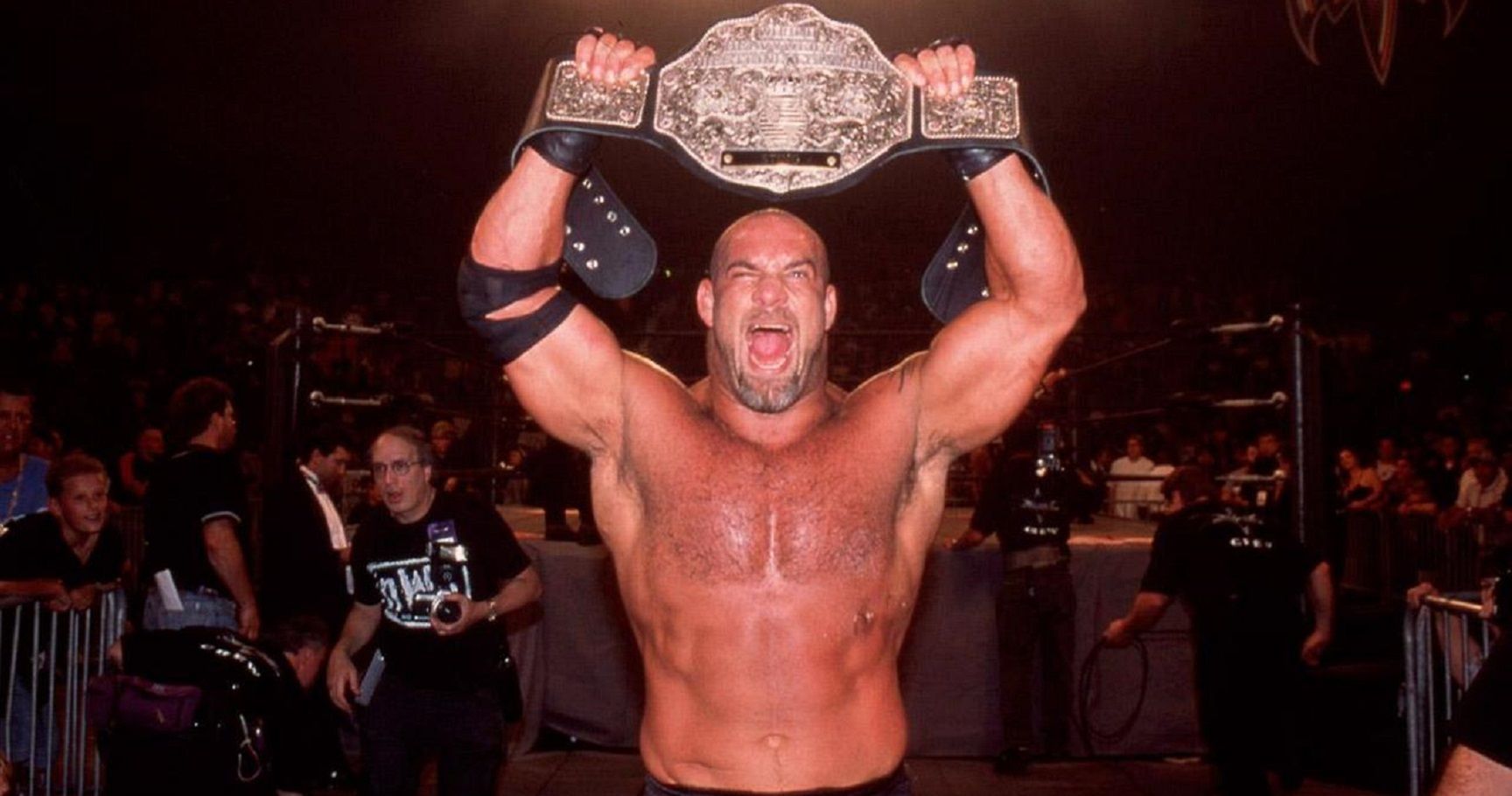 Goldberg with the WCW World Title