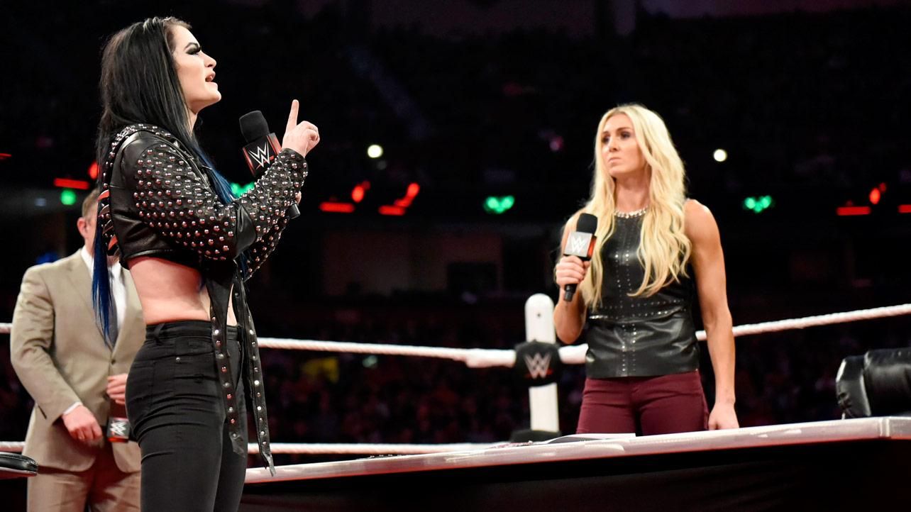 Paige and Charlotte cutting a promo