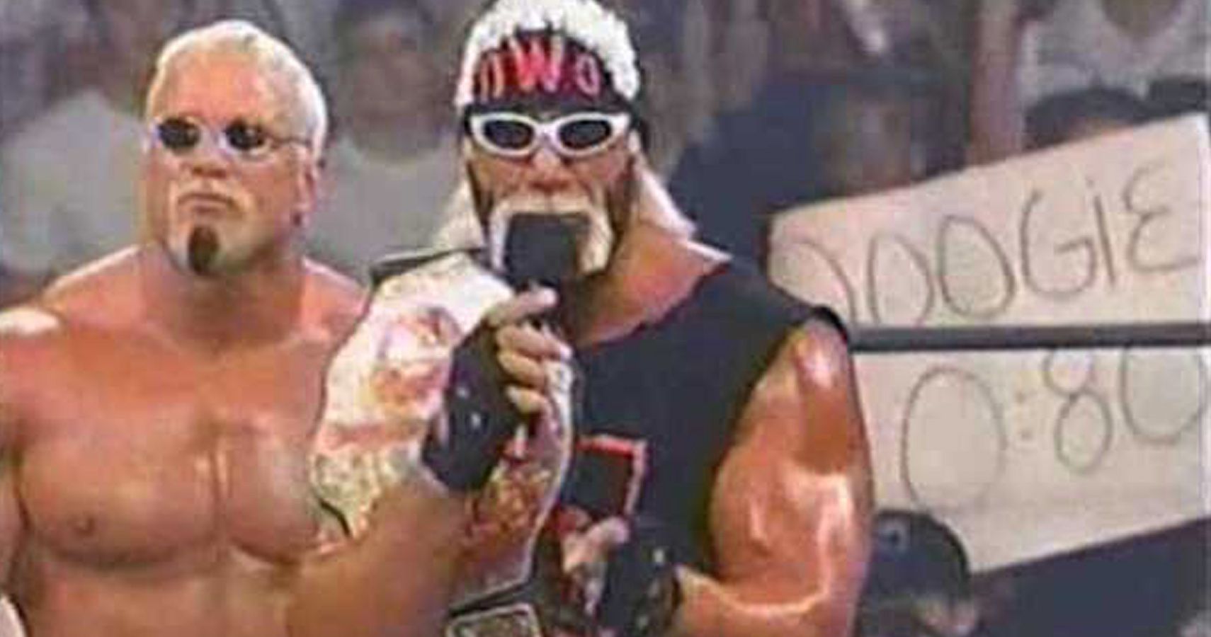 Hulk Hogan cuts a promo with Scott Steiner