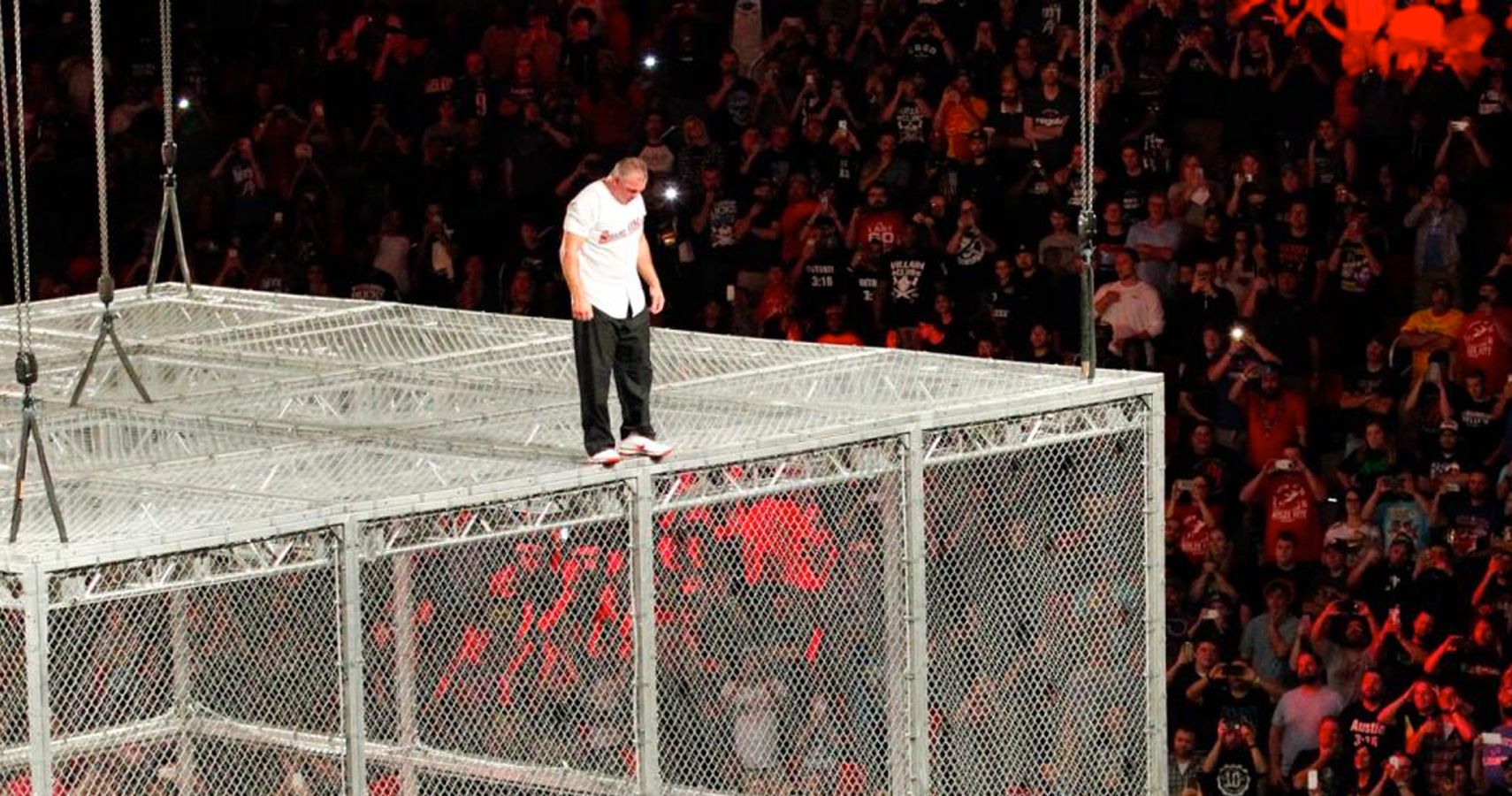Shane McMahon on Hell in a Cell roof