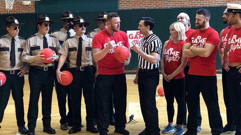 super troopers smackdown live dodgeball game night wwe
