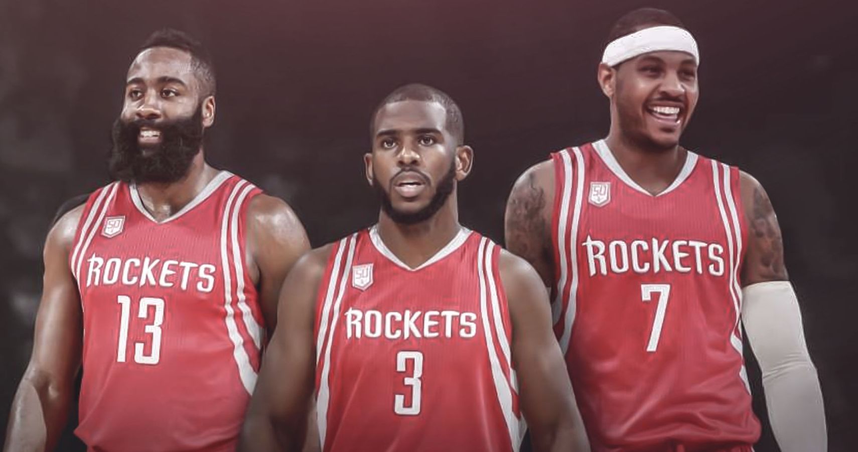 Houston Rockets Chris Paul James Harden Carmelo Anthony Basketball