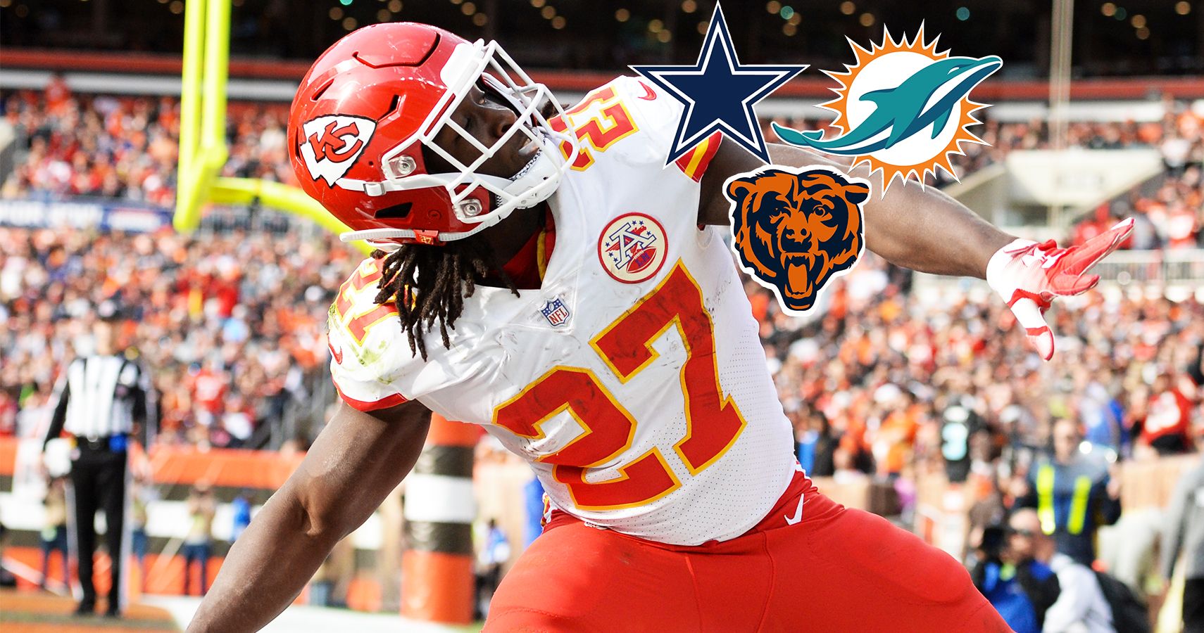 How many NFL teams could Kareem Hunt start for right now? 