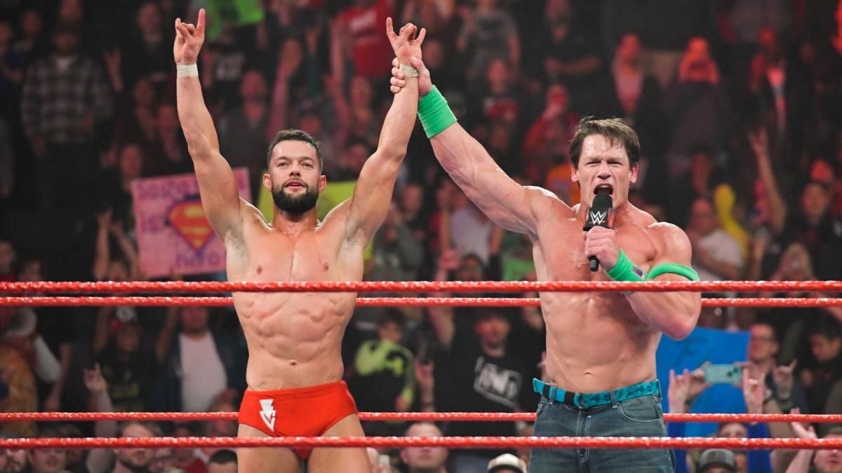 Finn Balor and John Cena on Raw