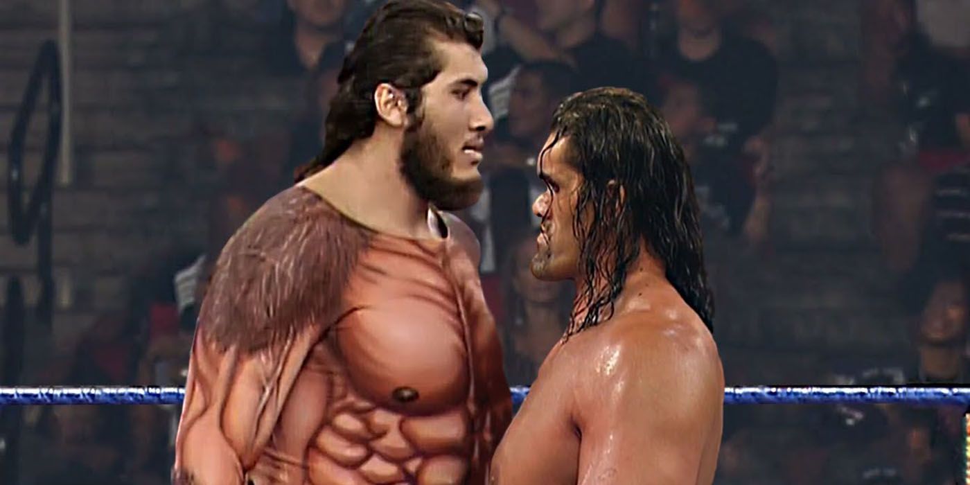 Giant Gonzalez and Great Khali in WWE.
