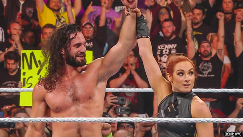 becky lynch nuts nutshot seth rollins stomping grounds lacey evans baron corbin wwe