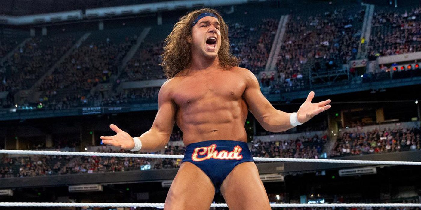 Chad Gable celebrating in WWE.