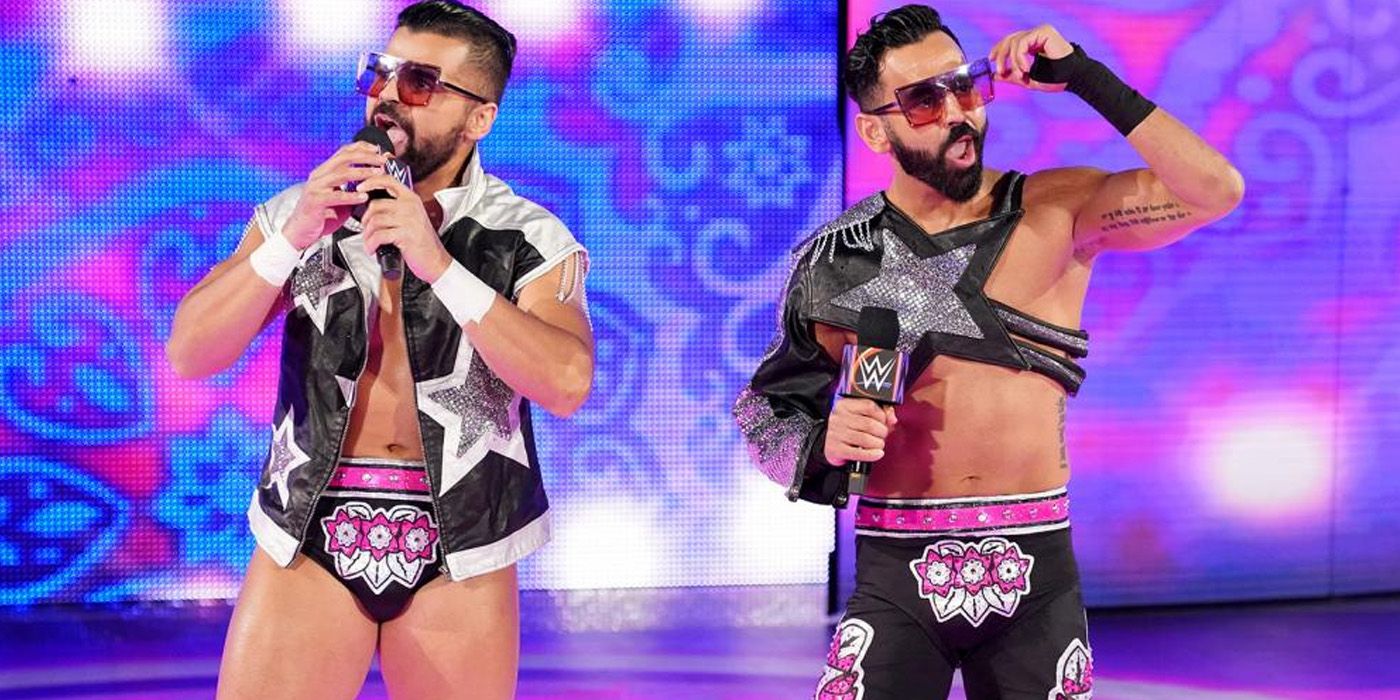The Singh Brothers cutting a promo in WWE