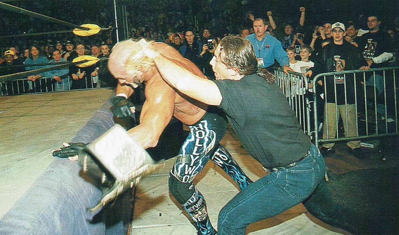 Bret Hart and Hulk Hogan at Starrcade