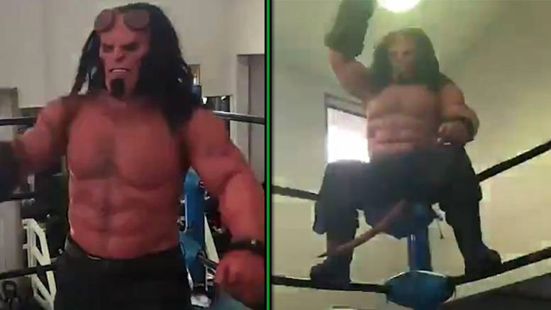 WATCH: Hellboy Training For Japanese Wrestling Debut