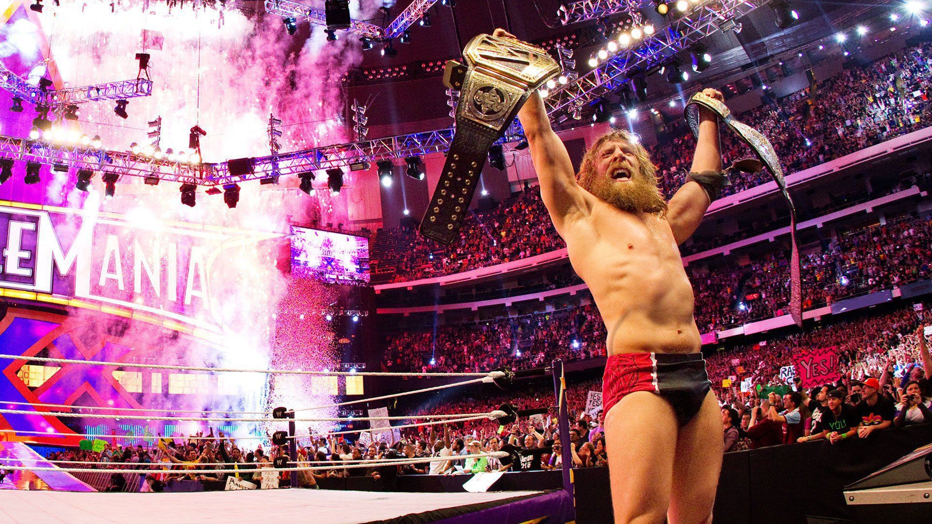 Daniel Bryan with the WWE World Heavyweight Championship at WrestleMania XXX