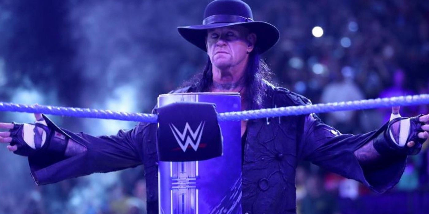 The Undertaker making his iconic entrance. 