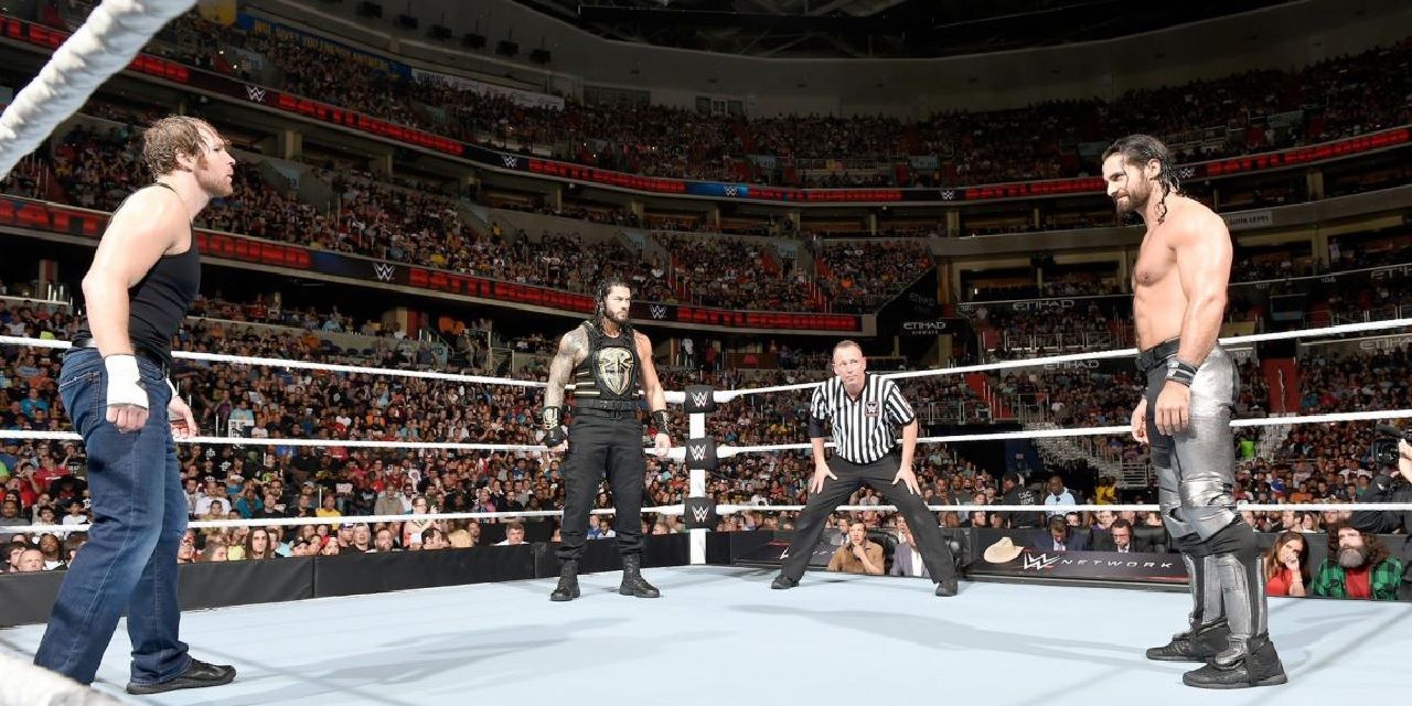 The Shield face off in a triple threat