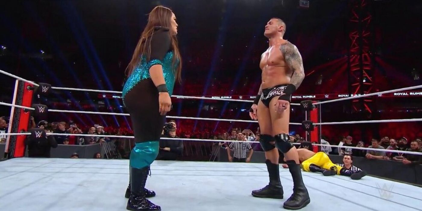 Nia Jax and Randy Orton in the ring