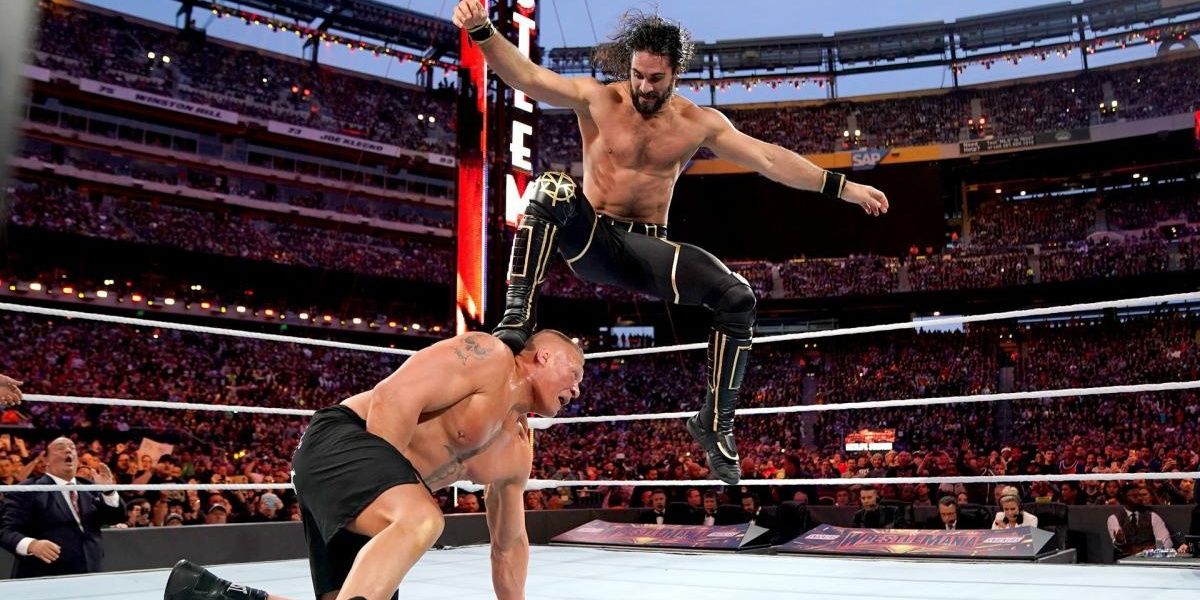 Seth Rollins vs Brock Lesnar (WrestleMania 35) Cropped
