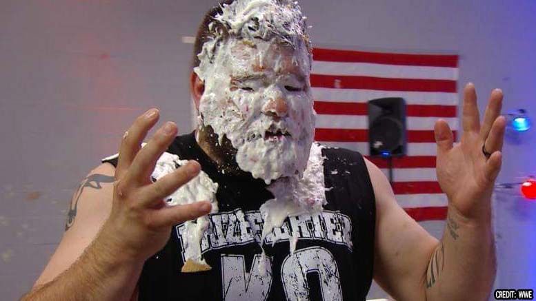 kevin owens wwe who threw pie vince mcmahon 4th of july raw