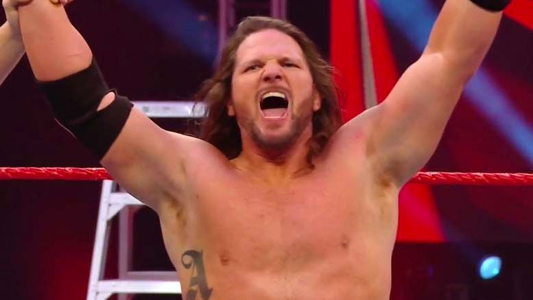 aj styles returns raw qualifies money in the bank threatens roof