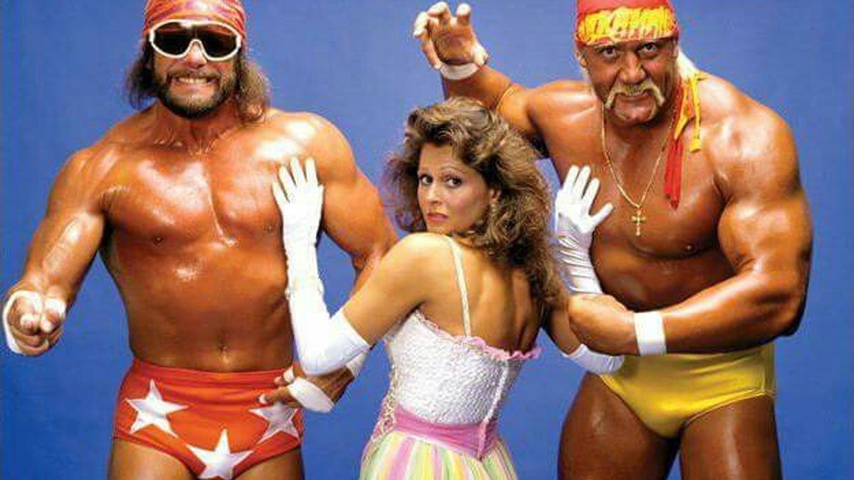 Randy Savage, Miss Elizabeth, and Hulk Hogan