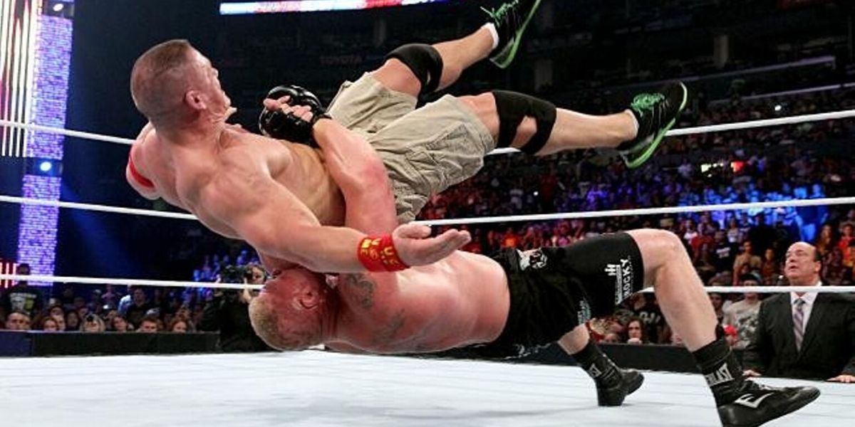 Brock Lesnar German suplexes John Cena