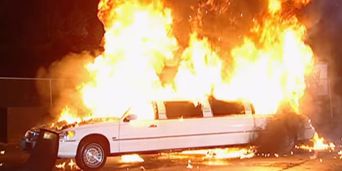 Vince McMahon's limo explodes