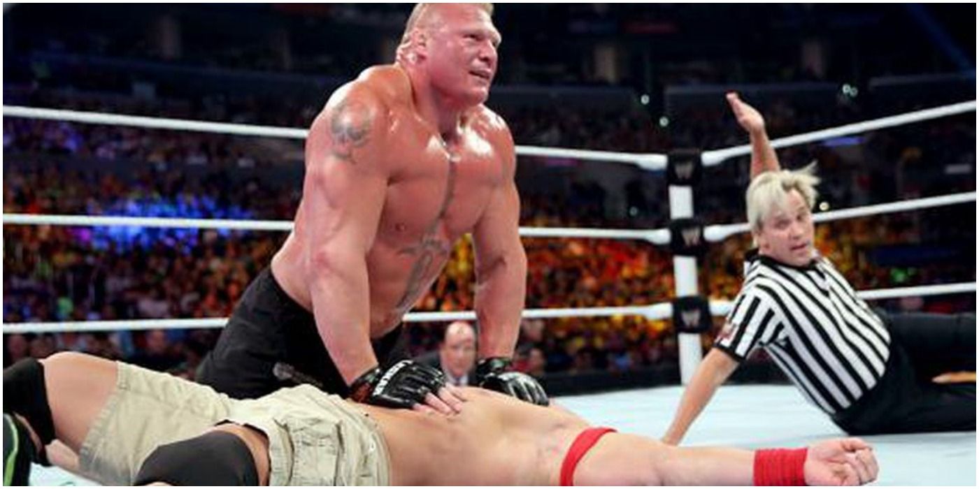 Brock Lesnar pins John Cena