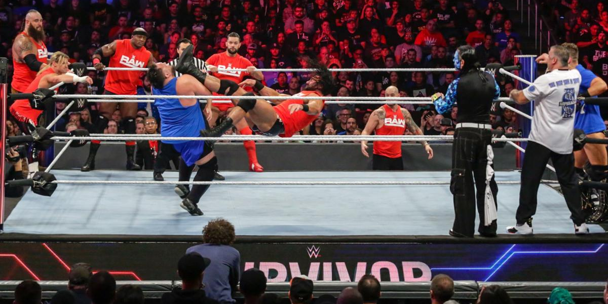 Team Raw men vs. Team Smackdown men Survivor Series 2018