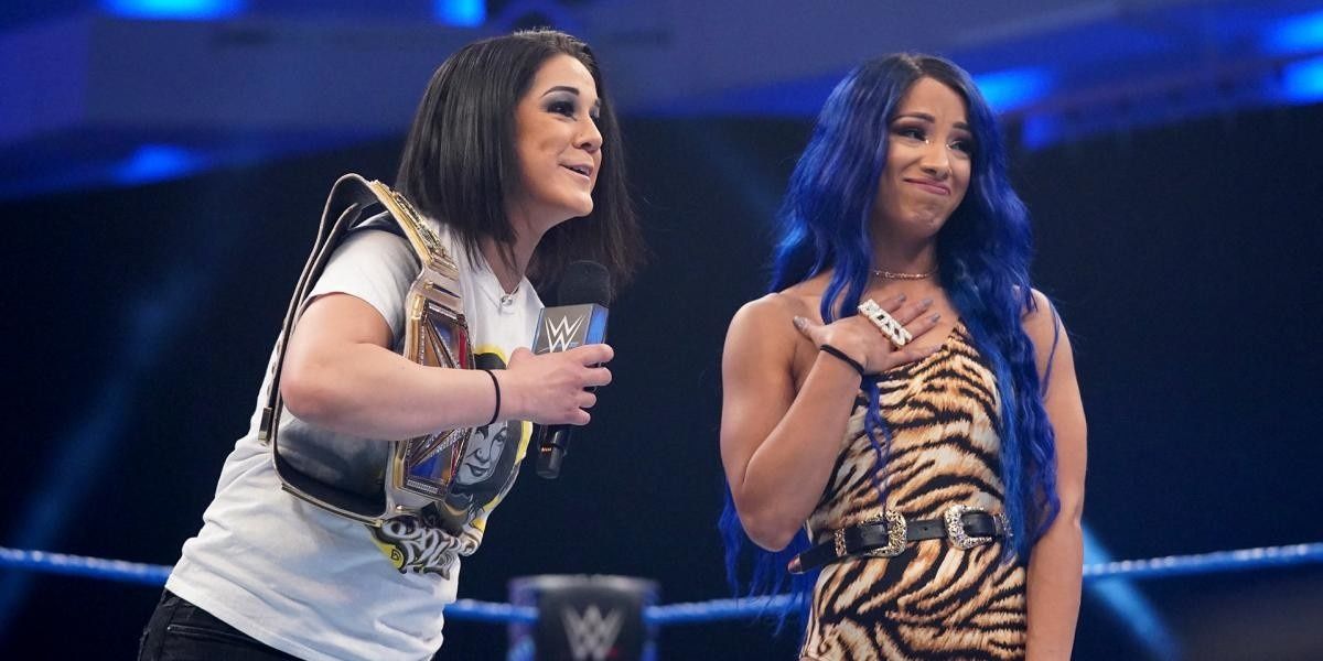 Bayley and Sasha mic skills