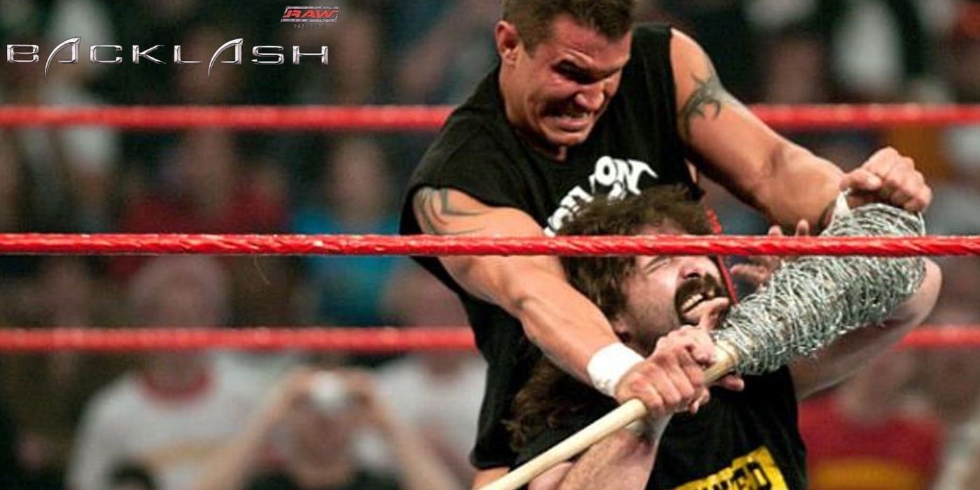 A young Randy Orton does battle with Cactus Jack