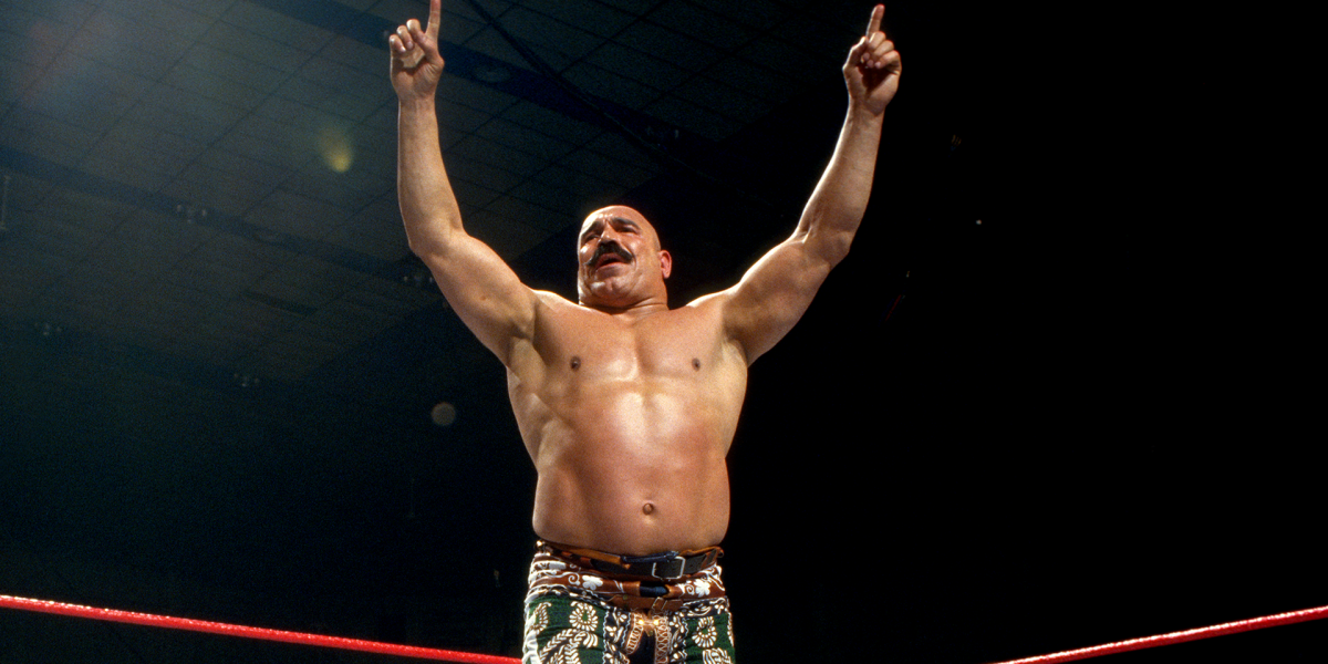 The Iron Sheik plays to the crowd