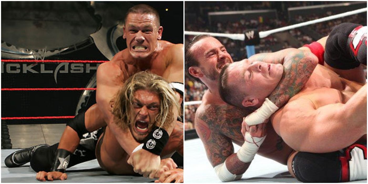 John Cena against Edge and CM Punk respectively