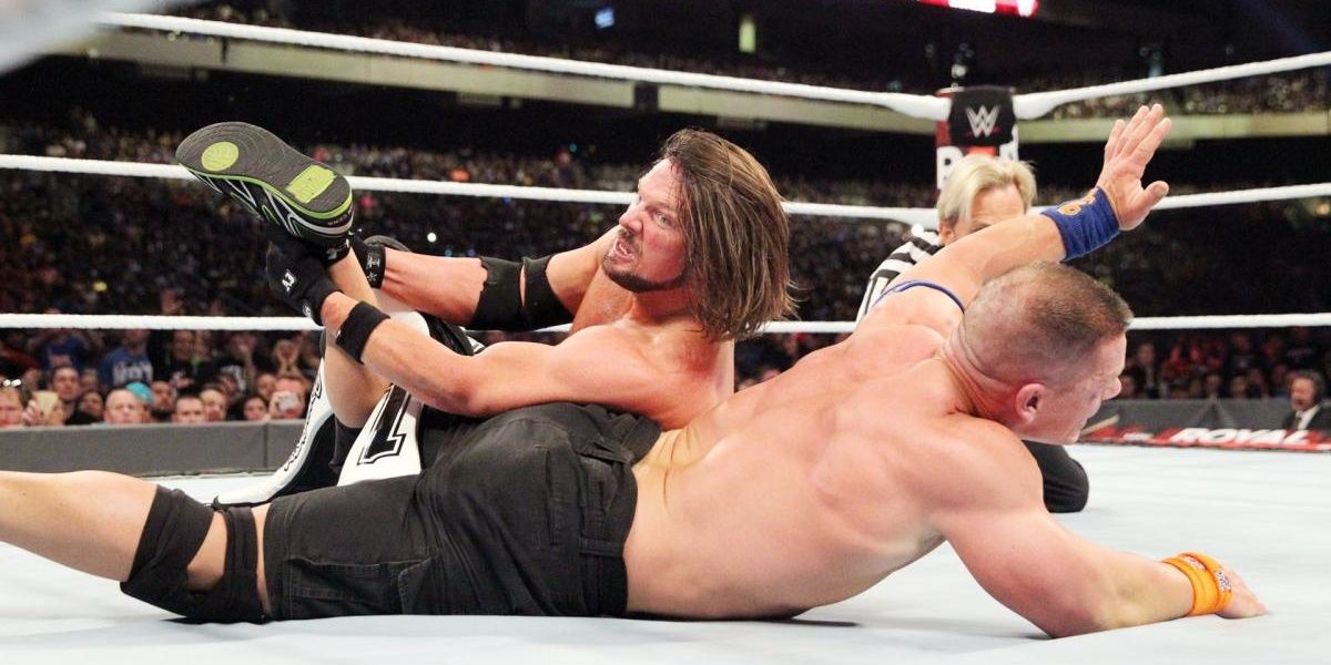 Cena and Styles clashed at Royal Rumble 2017