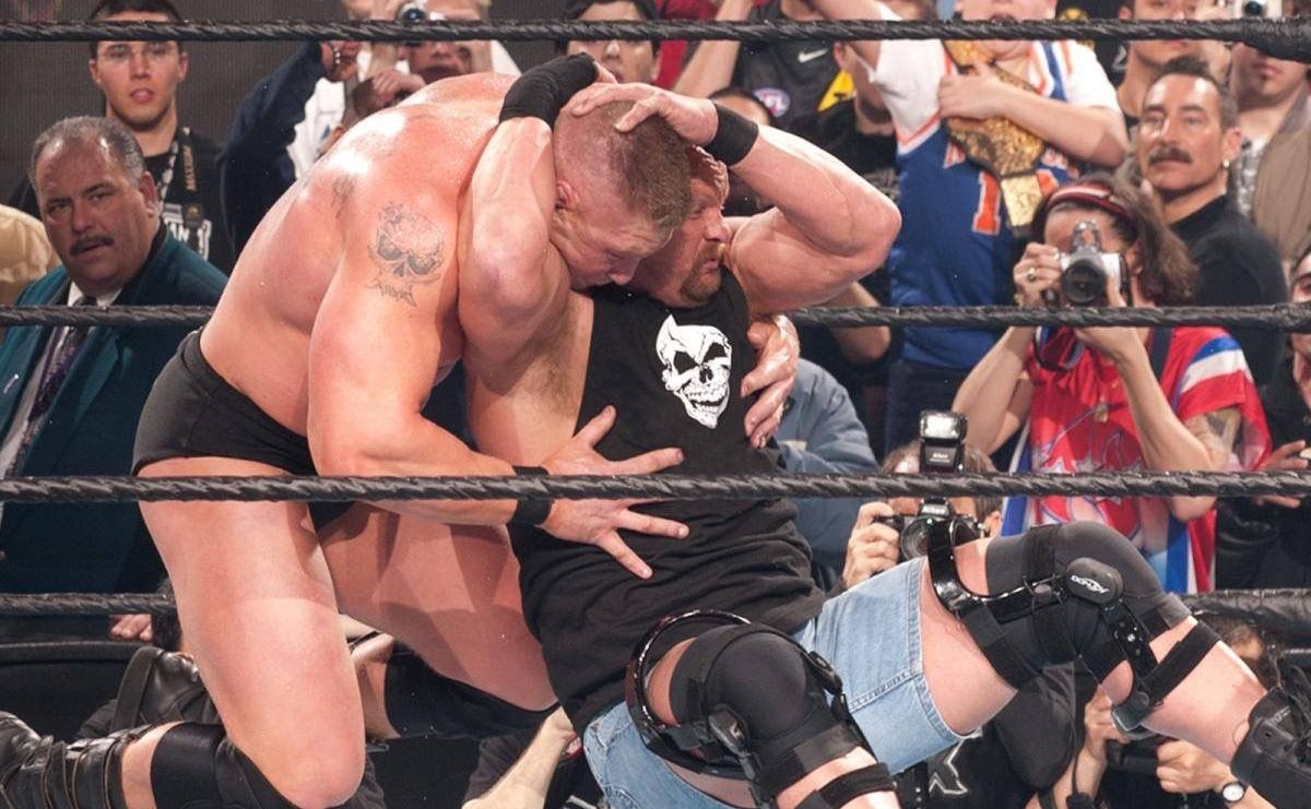 Stone Cold Stunner on Brock Lesnar