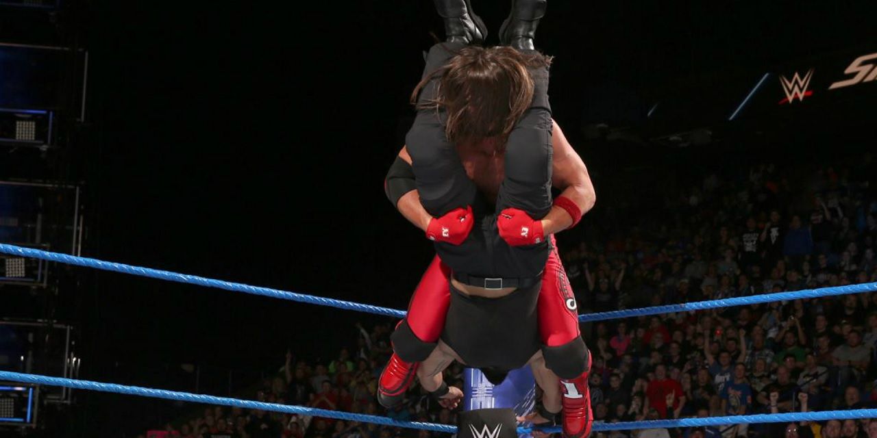 AJ Styles delivering the Styles Clash