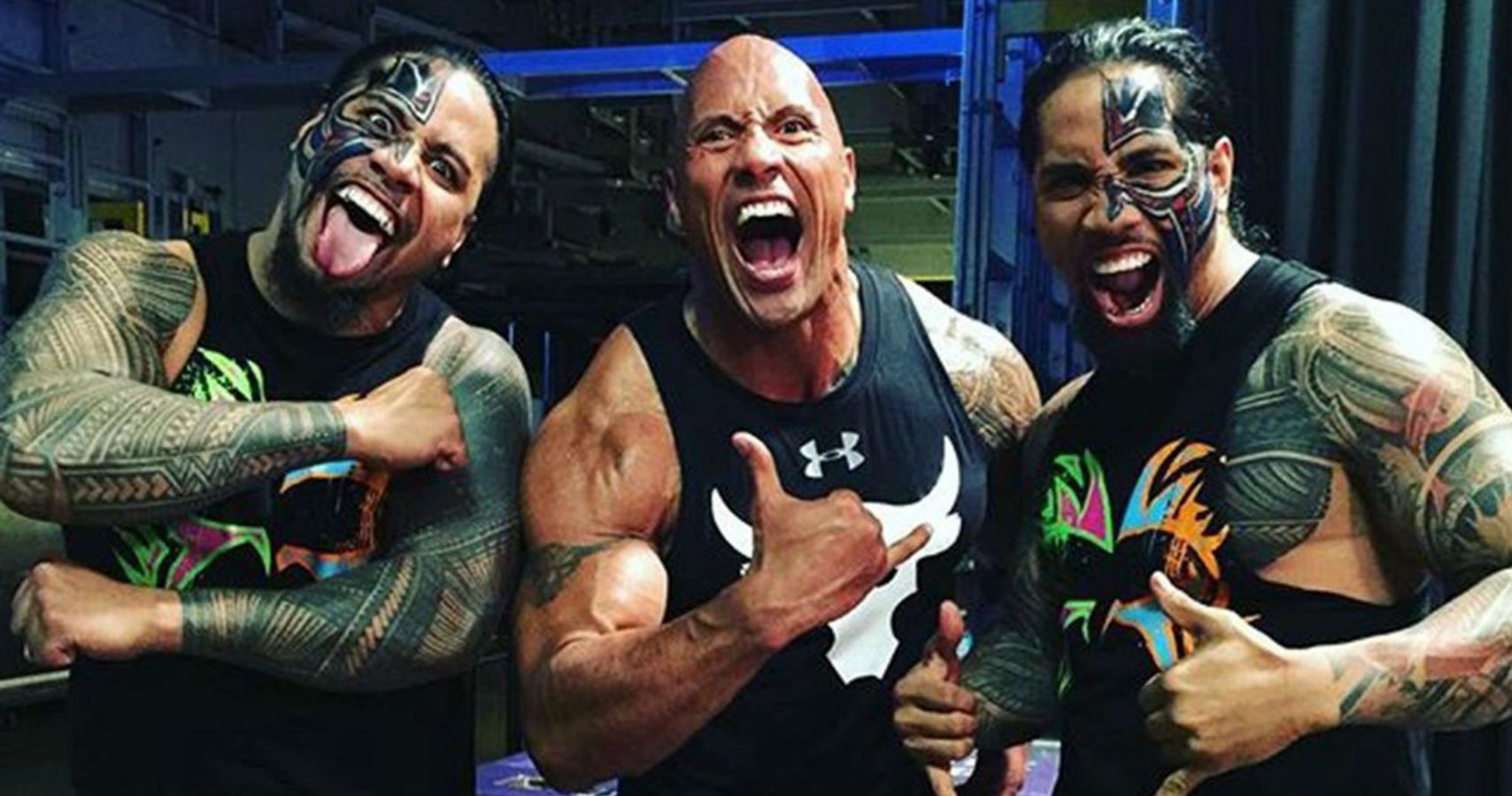 The Usos and The Rock