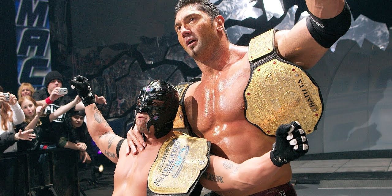 Batista and Mysterio won the WWE Tag Team titles in 2005
