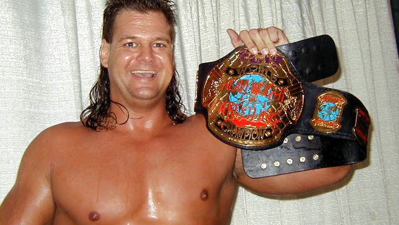 ECW Mike Awesome Holding World Championship Posing For Photo