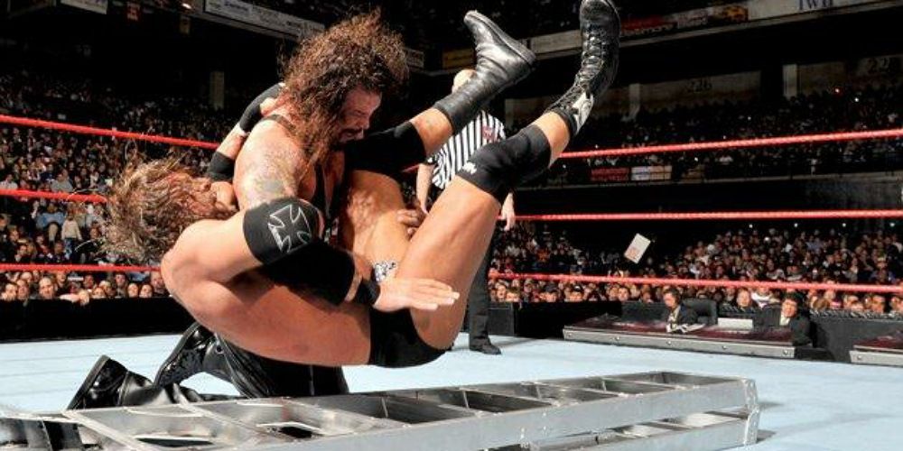 Triple H vs Kevin Nash in a ladder match