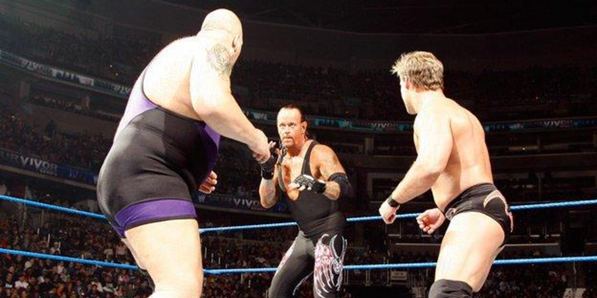 Big Show, Undertaker and Chris Jericho face off