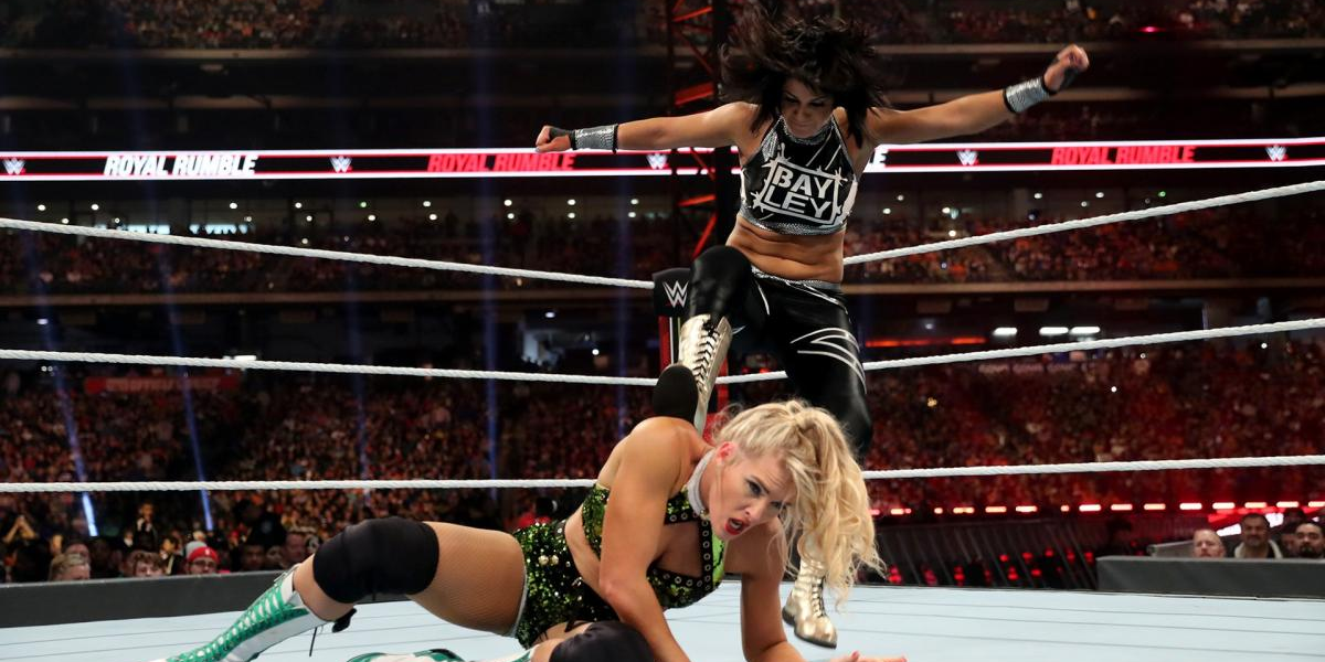 Bayley stomps on Lacey Evans