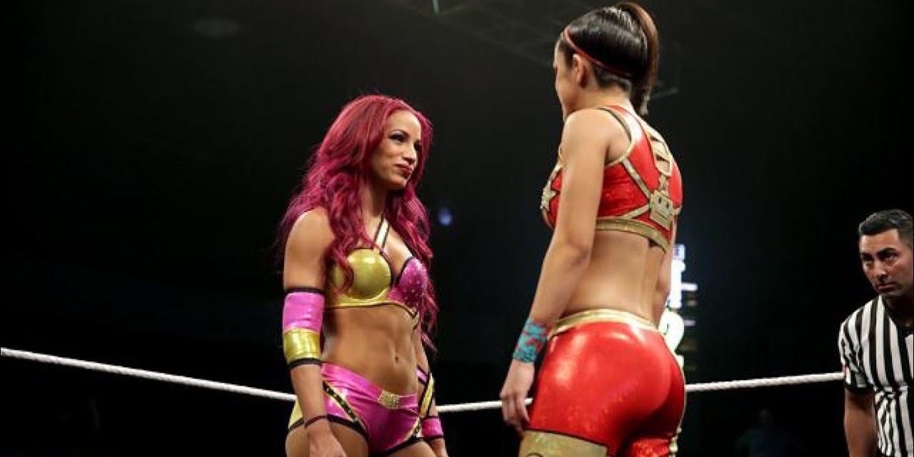 Bayley and Sasha Banks face off