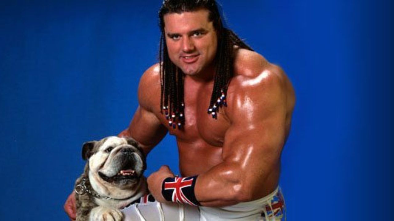 WWE Davey Boy Smith With His Bulldog Matilda