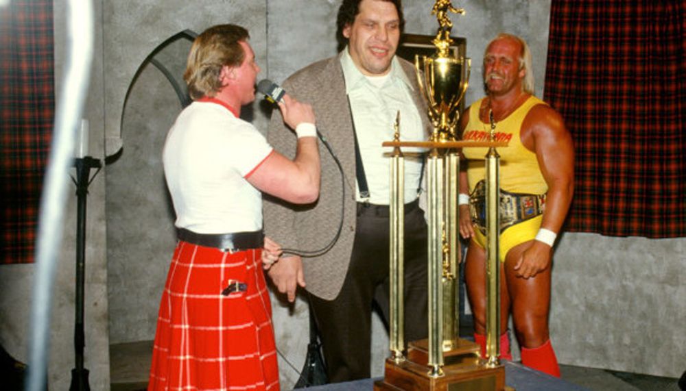 Hulk Hogan, Andre the Giant, and Roddy Piper