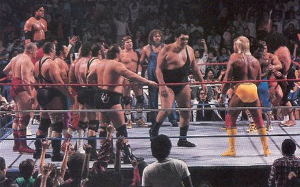 Hulk Hogan and Andre the Giant at Saturday Night's Main Event X