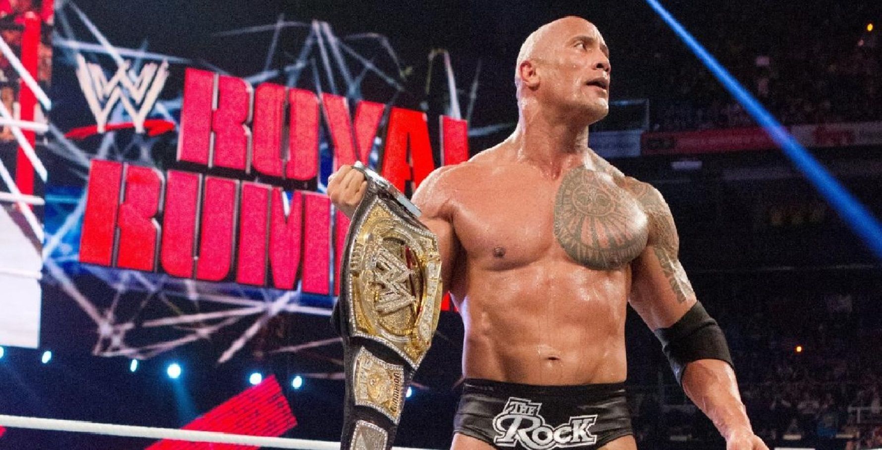 The Rock wins the WWE Championship at Royal Rumble