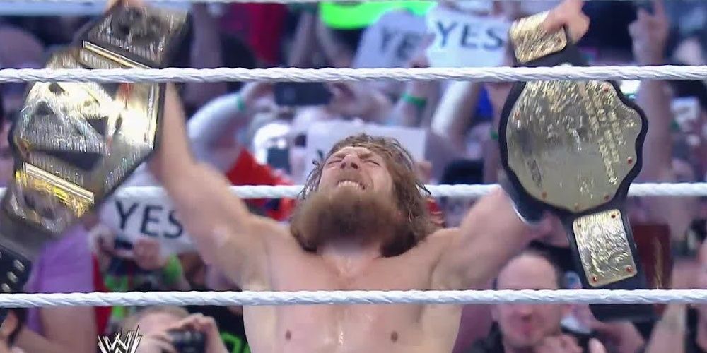 Daniel Bryan after defeating Triple H, Batista &amp; Randy Orton in one night.