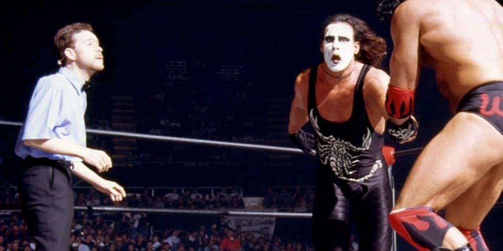 Mark Curtis Referee's a match with Sting and Scott Hall In WCW