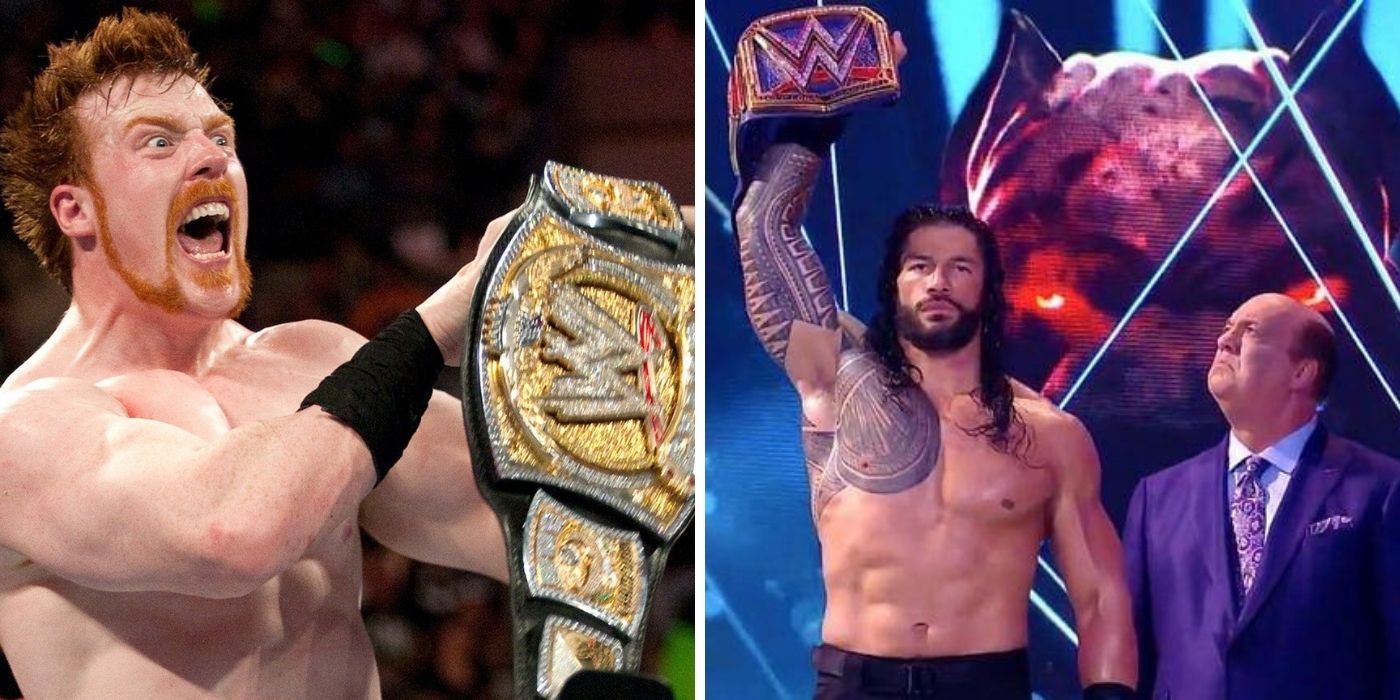 Sheamus WWE Champion 2009 an Roman Reigns Universal Champion 2020