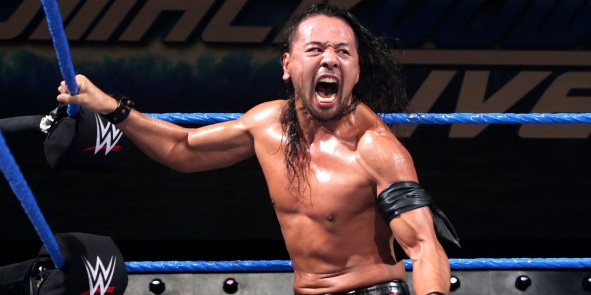 Shinsuke Nakamura amped up in the ring corner