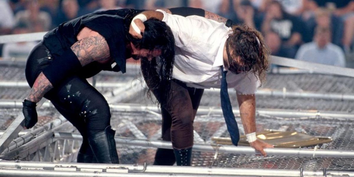 The Undertaker vs Mick Foley on top of Hell in a Cell