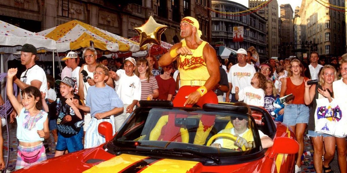 A photo of Hulk Hogan's parade after signing with WCW in 1994.